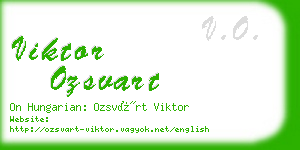 viktor ozsvart business card